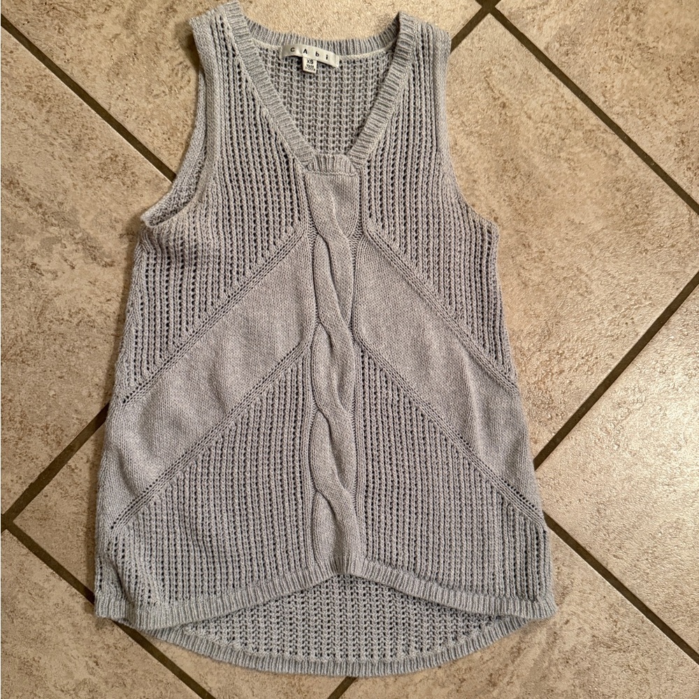 CAbi Light Blue Knit Tank Top